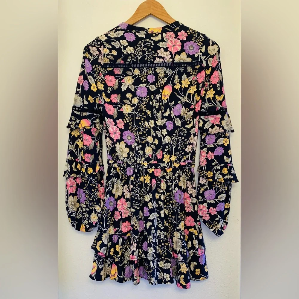 Spell Sayulita Frill Mini Dress Nightshade - Picture 5 of 8